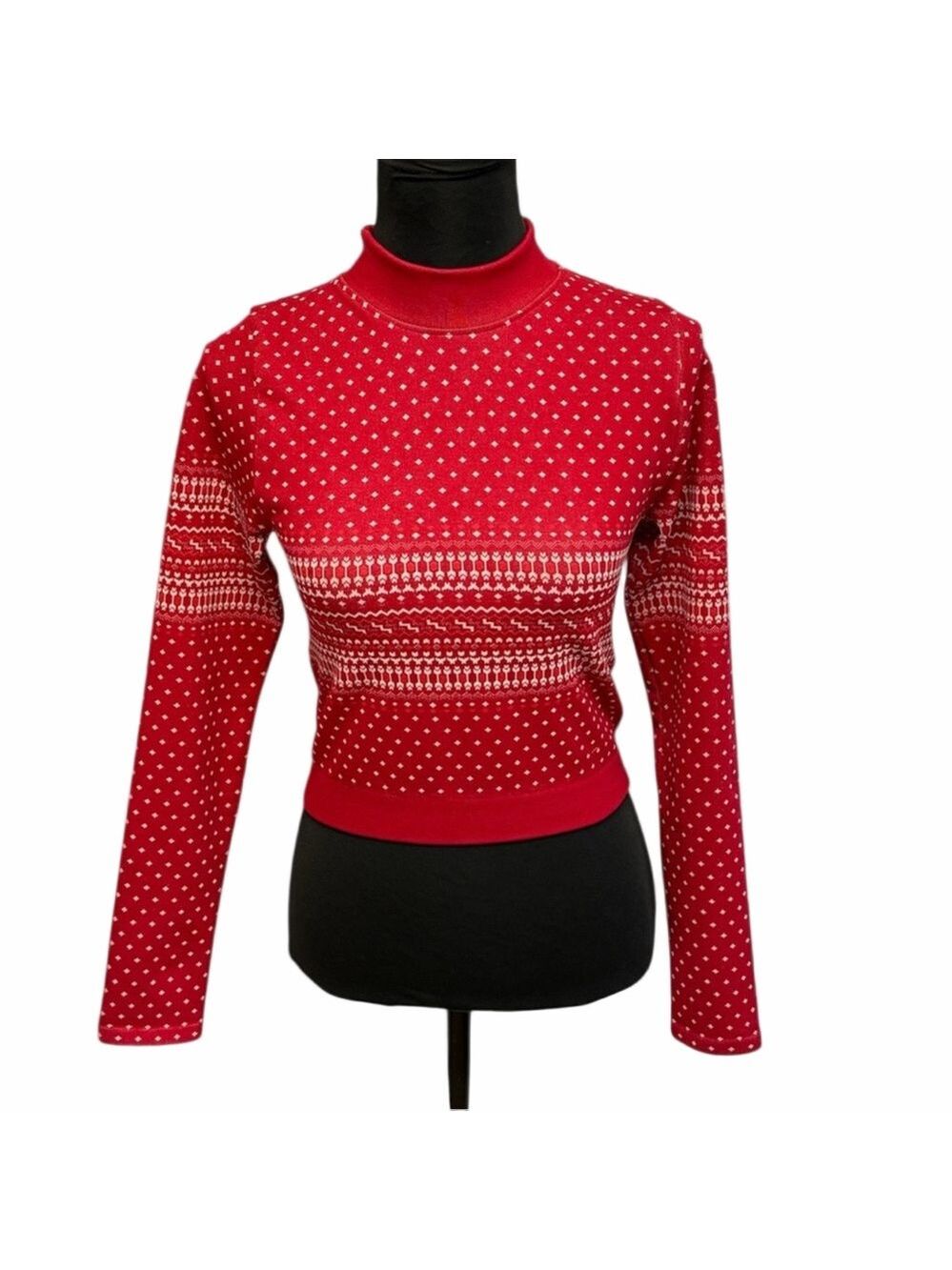 ✨ Fabletics Holly Seamless Long Sleeve Crop Top | Red | Size M | NWT